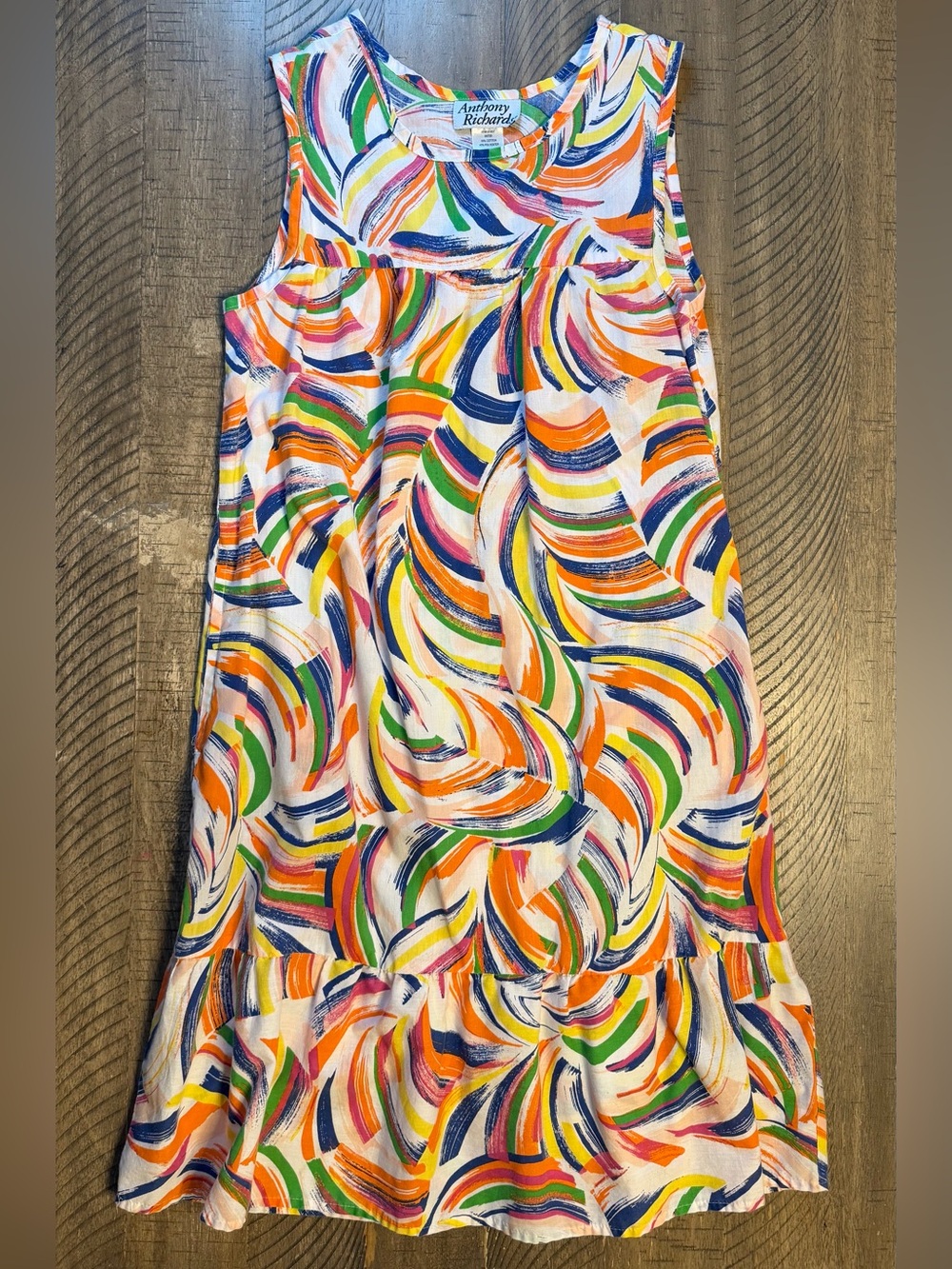 Anthony Richards vintage White Multicolor Swirl Tank sleepwear